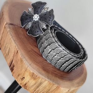 AWESOME Western Leather and Metal detail belt